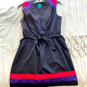 Mattox Black Satin Cocktail Dress